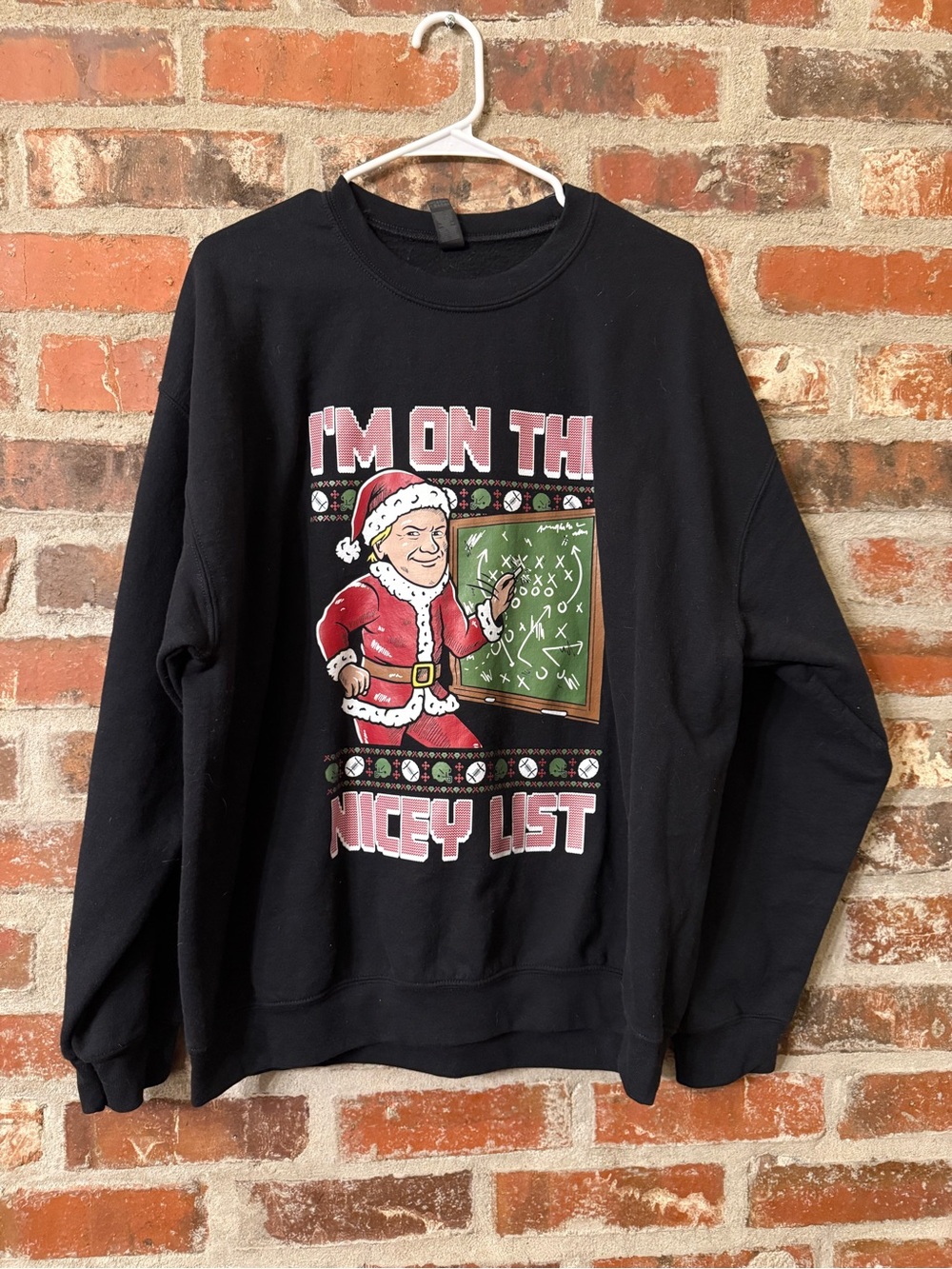 T212- Barstool Sports Crewneck Sweatshirt with Red Holiday Graphic